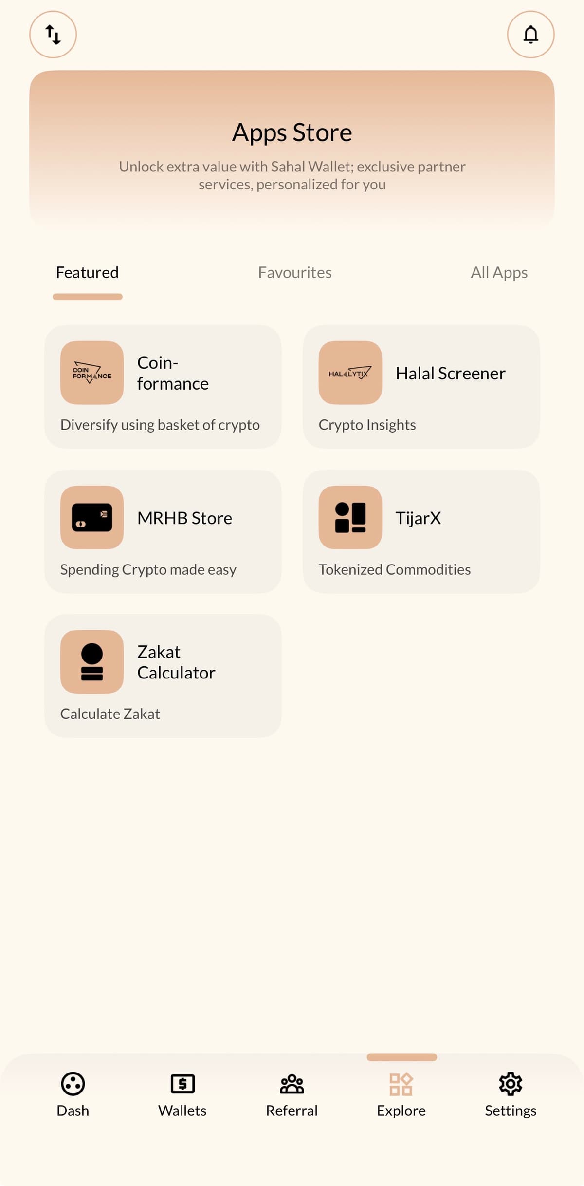 Sahal Wallet Screenshot